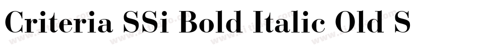 Criteria SSi Bold Italic Old Style Figures字体转换